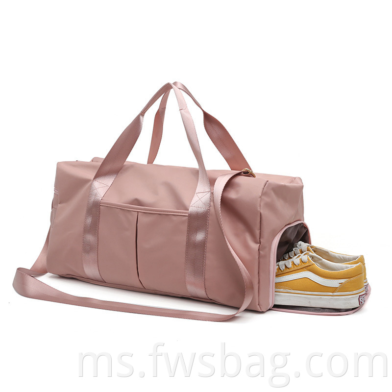 Pink Nylon Independent Shoes Room Custom Dance Club Palestra Necessary Sports Gym Bag With Wet Shoes Compartment1